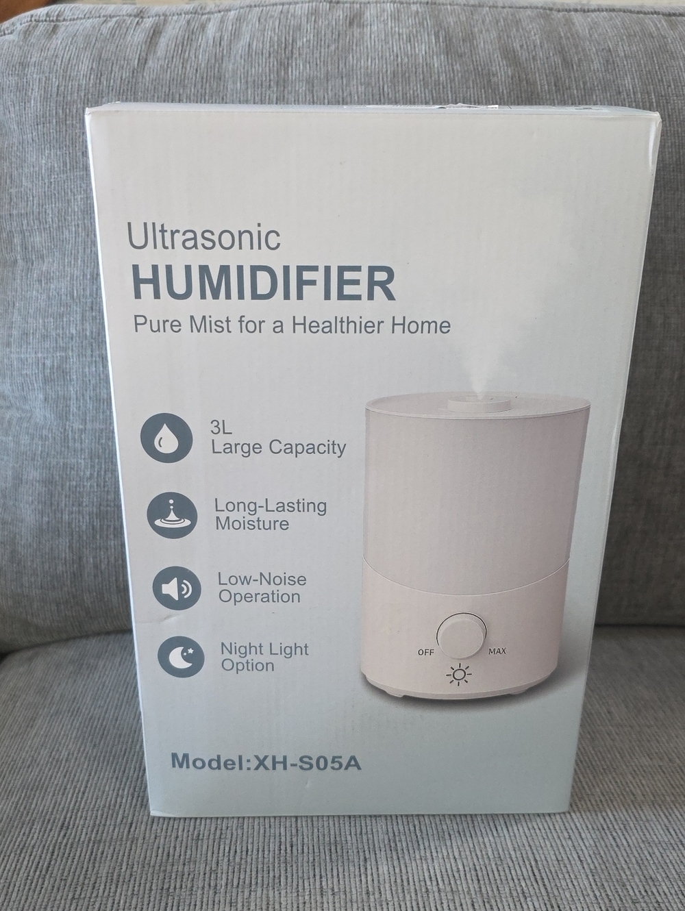 Monjumr Ultrasonic Humidifier With Pure Mist In White, New In Box, 3L Capacity.